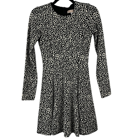 Mara Hoffman Sz S Women's Black White Spotted Fit and Flare Long Sleeve Dress - Picture 2 of 12